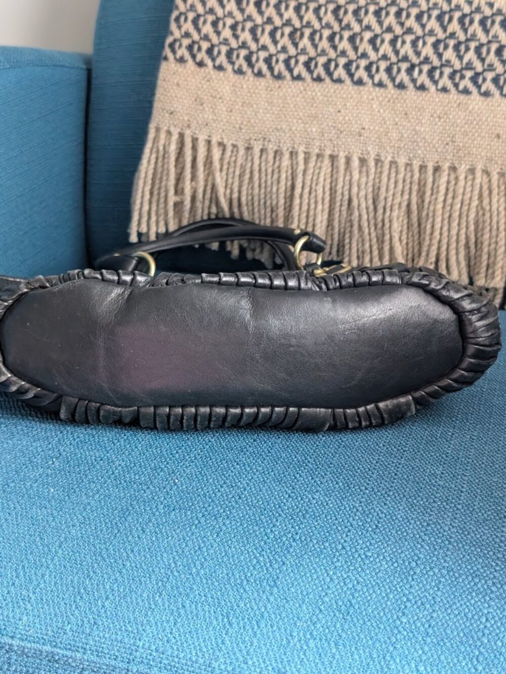 COACH Madison Pleated Leather Purse - Black with Gold-Tone Hardware - Picture 4 of 5